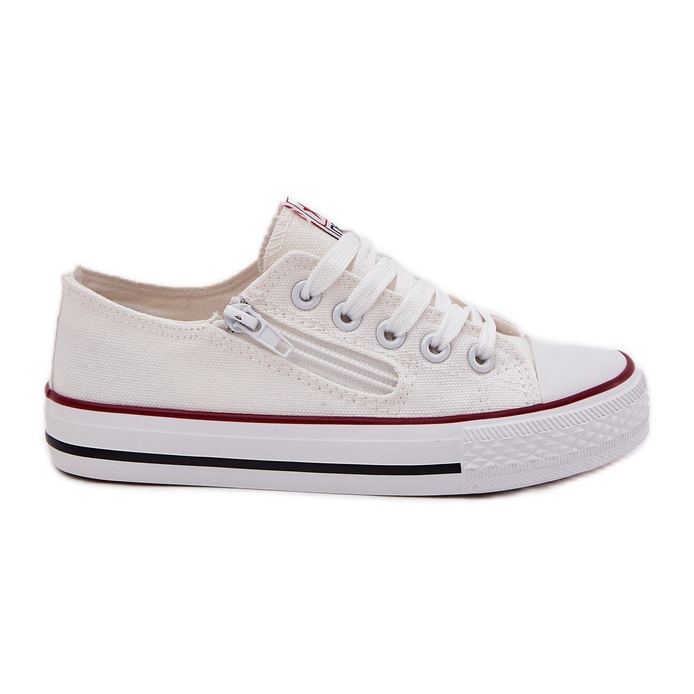 Zapatillas de zapatillas blancas bajas para niños blanco