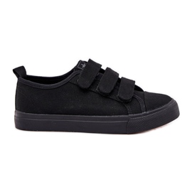 Zapatillas de zapatillas de velcro juveniles negro