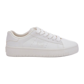 Zapatillas de deporte para mujeres bajas con cuero ecológico Big Star nn274577 White blanco