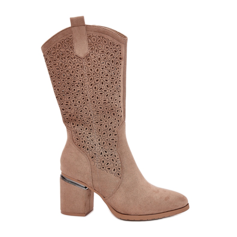 S.Barski Botas de Openwork Medio techo Cowboy S. Barski Hy51-238 beige