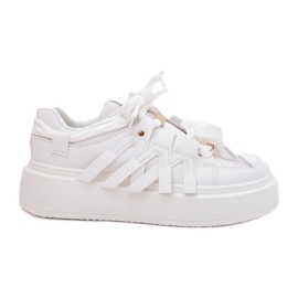 Zapatillas de zapatillas de cuero en la plataforma blanca blanco Zapatillas de zapatillas de cuero en la plataforma blanca blanco