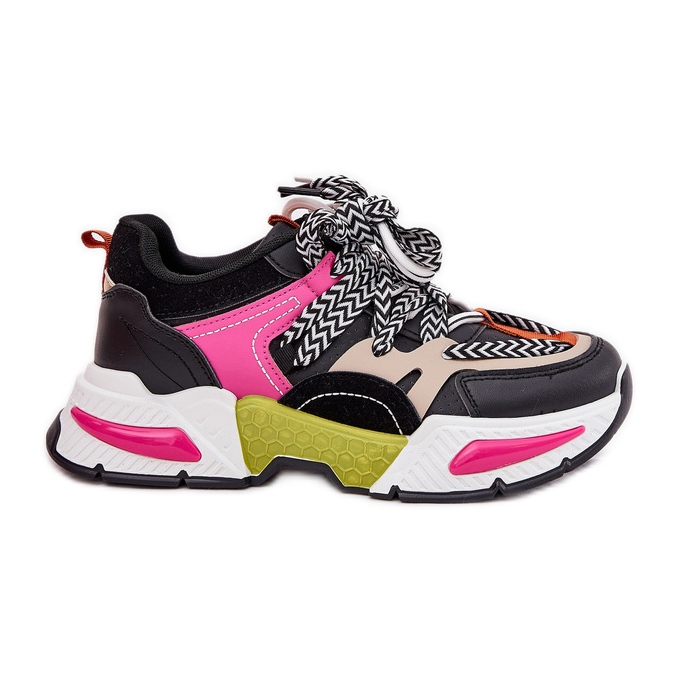 Zapatillas deportivas para mujeres con zapatillas con doble cordón negro