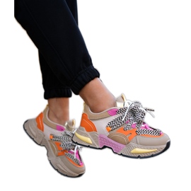Zapatillas deportivas para mujeres con zapatillas de cordón doble caqui beige