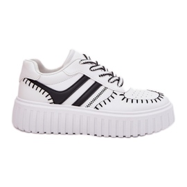 Zapatillas de deporte para mujeres en la plataforma blanca y blanca blanco