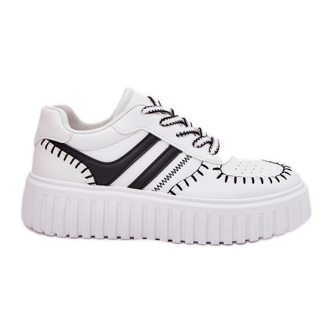 Zapatillas de deporte para mujeres en la plataforma blanca y blanca blanco