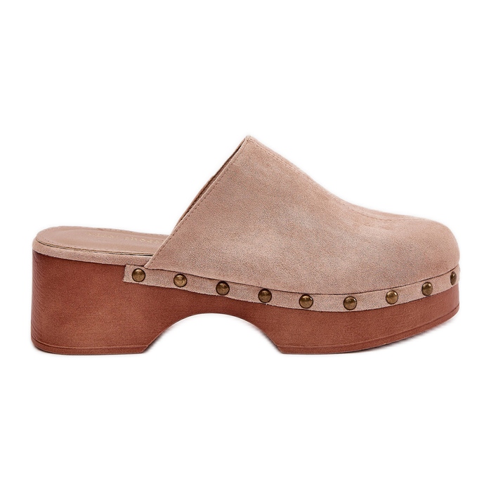 Obstrucción de mujeres con beige de condición de gamuza ecológica