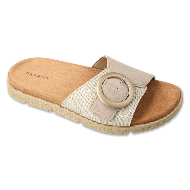Zapatillas de cuero para mujeres de Befado 158D276 beige