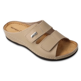Zapatillas de cuero para mujeres de Befado 158D282 beige