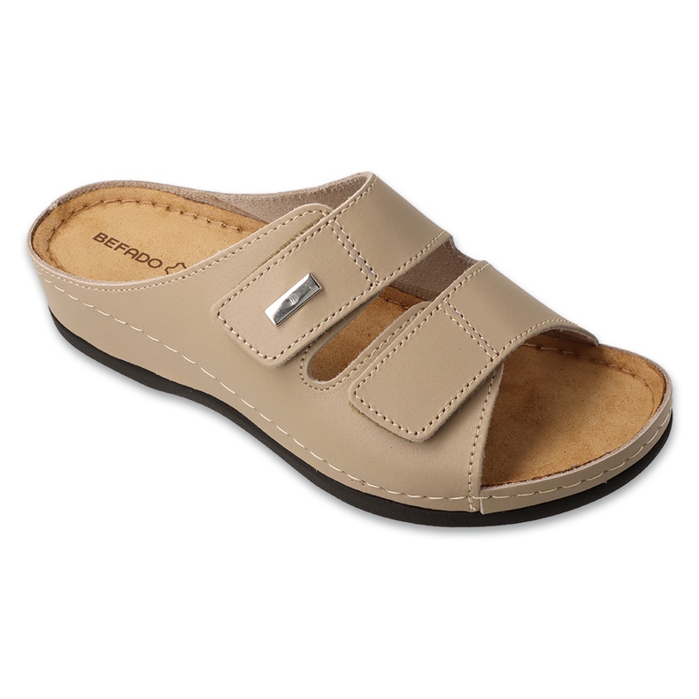 Zapatillas de cuero para mujeres de Befado 158D282 beige