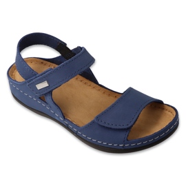 Sandalias de cuero para mujeres de Befado 158D287 azul marino