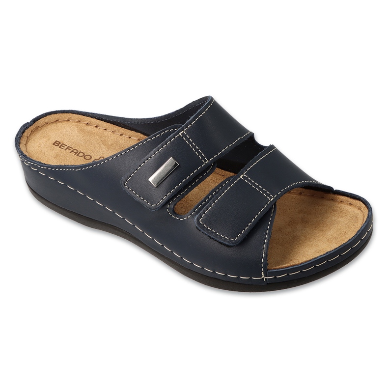 Zapatillas de cuero para mujeres de Befado 158D284 azul marino