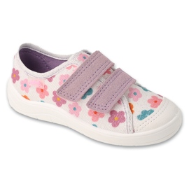 Zapatillas para niños de Befado 772x017 con flores coloridas rosa