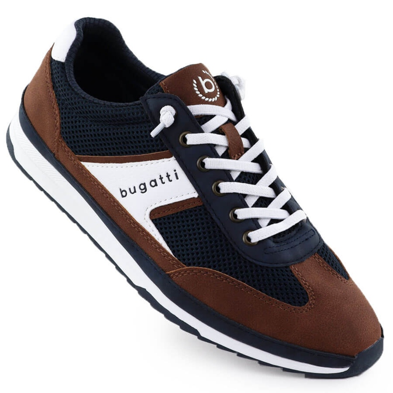Zapatos deportivos masculinos casuales azul marino azul bugatti rr153131