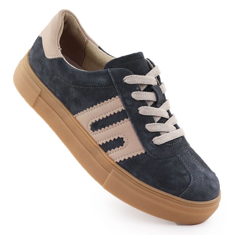 Zapatos deportivos de cuero en la plataforma gris Filippo DP6798