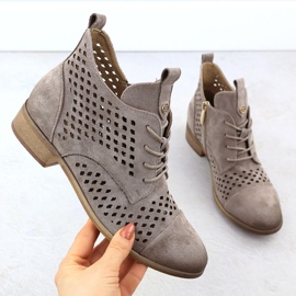 Botas de pura femenina de gamuza Potocki Sz12091 verde