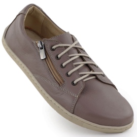 Zapatos de cuero para mujeres descalzo Caki Helios 436 verde