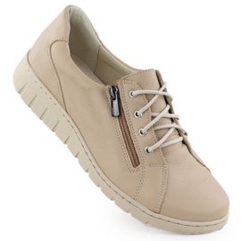 Zapatos de cuero para mujeres cómodos beige helios 429 Zapatos de cuero para mujeres cómodos beige helios 429