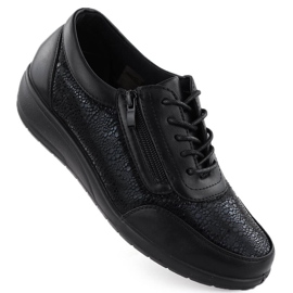 Zapatos deportivos para mujeres con un cómodo control deslizante Black Unisoft 9017 negro