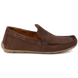 Olivier Mocasines de cuero para hombres 700knt marrón nubuk