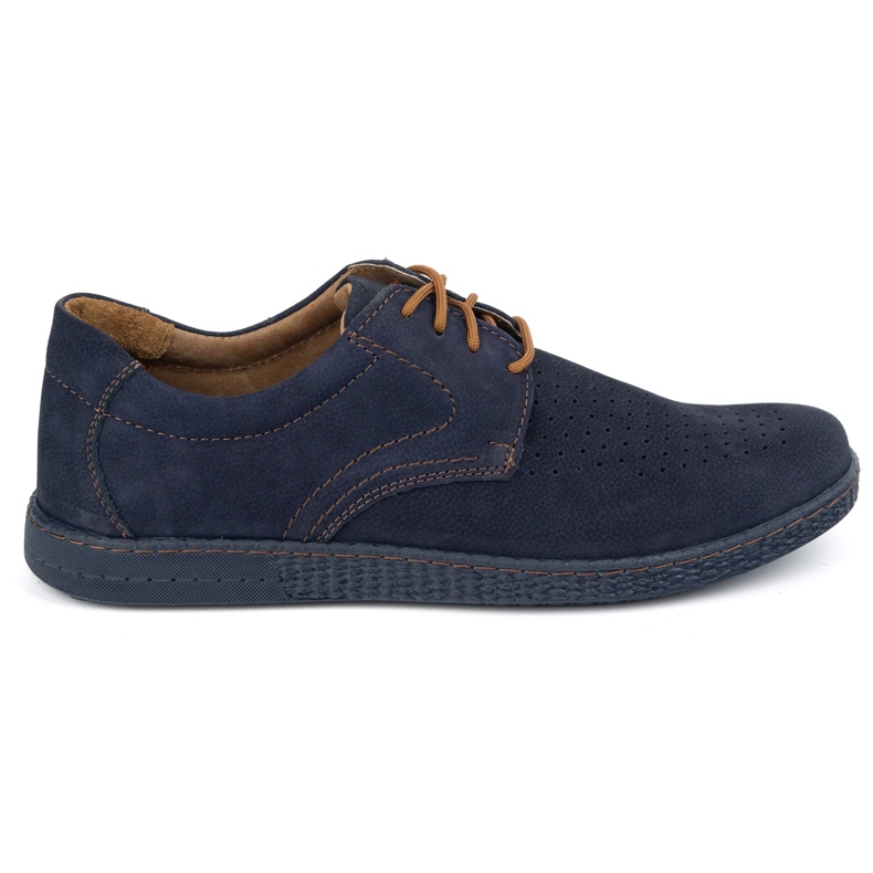 KOMODO Zapatos de cuero para hombres casuales 933/l/2 azul marino