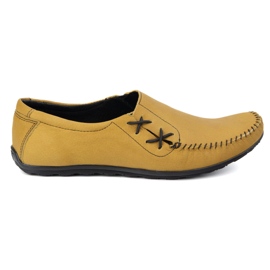 Olivier Zapatos para hombres mocasines de cuero insertado 306 kz camello amarillo