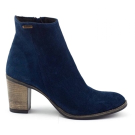 Olivier Sara Botas de tacón azul marino