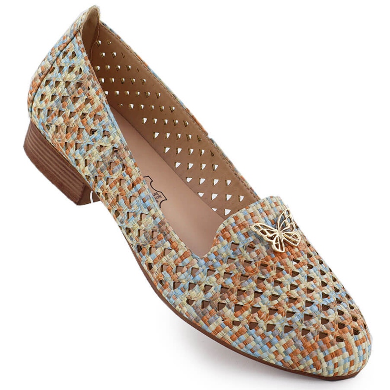 Zapatos de aire de mujer con tacones bajos Beige M. Daszyński SA222-3