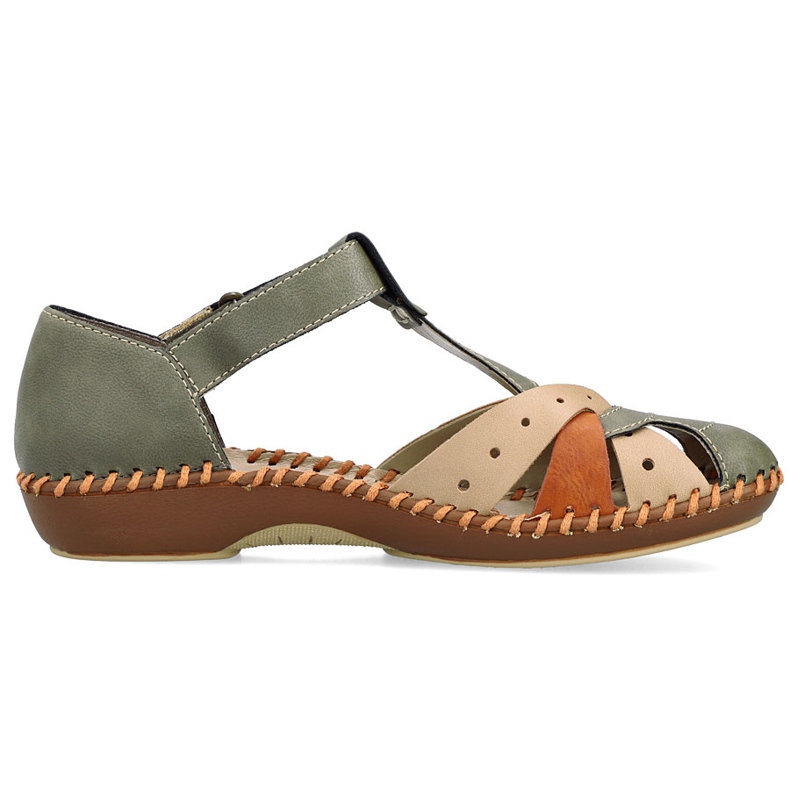 Sandalias cómodas para mujeres para velcro, dedos verdes incorporados Rieker M1655-54