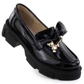 Mocasines de cuero Filippo DP610 negro tacones altos barnizados
