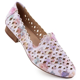 Zapatos de trabajo de mujer para mujeres con flores coloridas Jezzi ASA222-8 multicolor