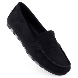 Evento Moccasins Women's Black Evalo 7673 Sabias de ante para mujeres negro