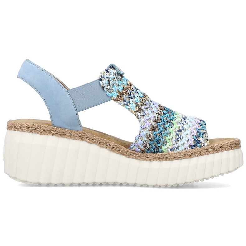 Rieker Sandalias para mujeres Inserto azul de cuero