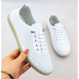 Zapatos de cuero para mujeres abiertas deslizadas Filippo blancos DP6140