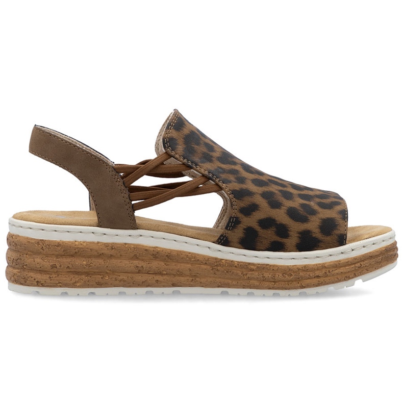 Sandalias de mujeres en la plataforma con beige rieker 62741-90