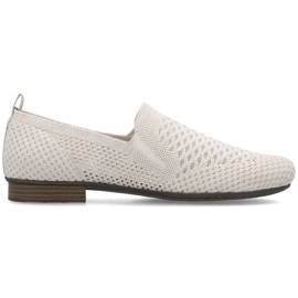 Zapatos textiles para mujeres abiertos beige rieker 51969-90