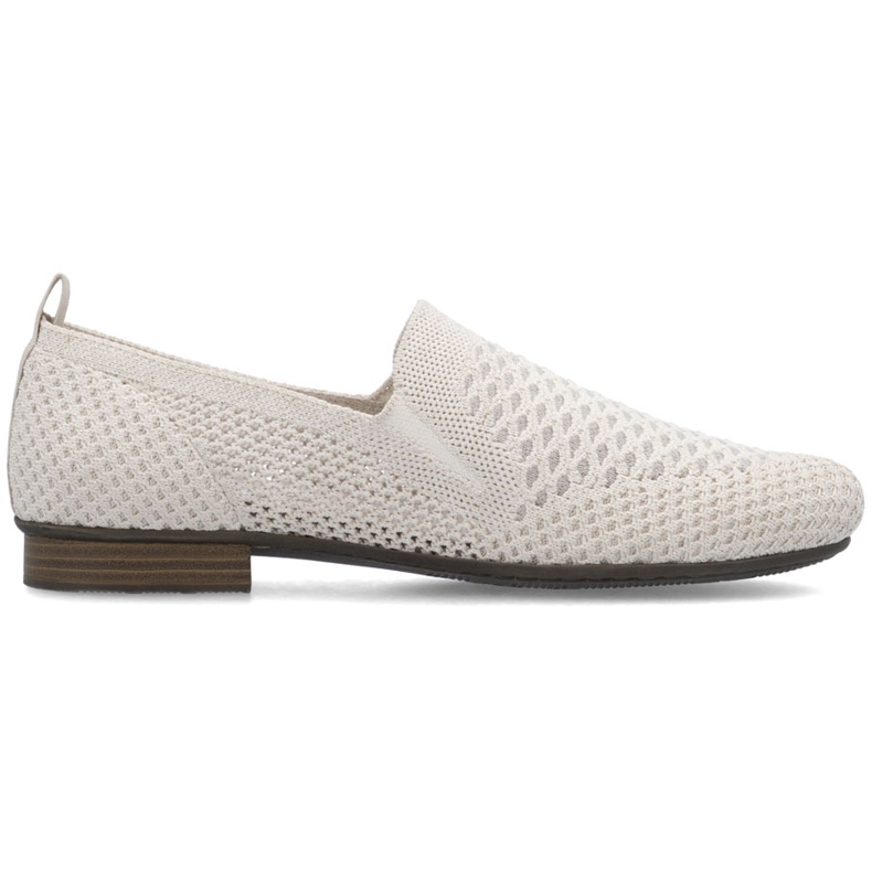 Zapatos textiles para mujeres abiertos beige rieker 51969-90