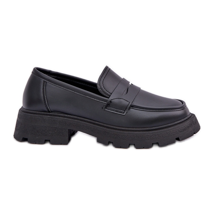 Mocasines de mujer con cuero ecológico negro
