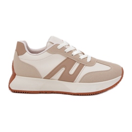Zapatillas Deportivas Mujer con Plataforma, Beige