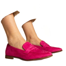 Mocasines clásicos de mujer rosa rosado
