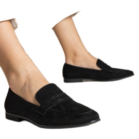 Mocasines clásicos de las mujeres negras negro