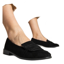 Mocasines clásicos de mujeres negras hechas de ekozamsz negro