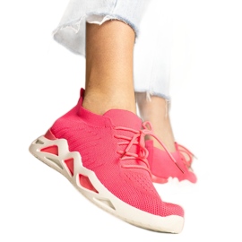 Zapatillas de zapatillas de mujer rosa con una parte superior de SHOCKING rosado