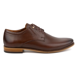 Olivier Zapatos de cuero elegantes para hombres 483 en un color marrón oscuro