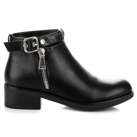 Seastar Botas de tacón plano negro
