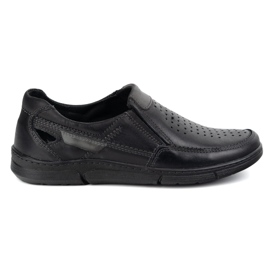 Olivier Mocasines de cuero para hombres para el verano 602 Negro