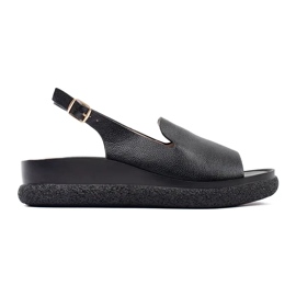 Goodin Sandalias de mujeres negras y cómodas negro
