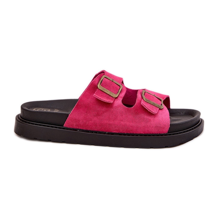 Flip fallas de mujeres en la plataforma con hebillas Fucsia rosado