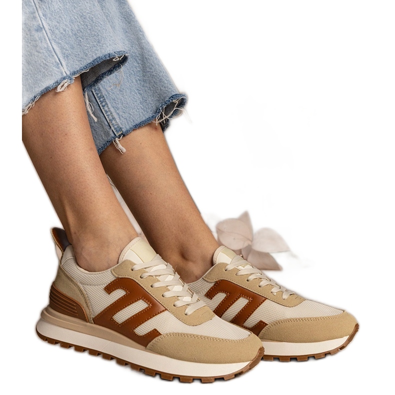 Zapatillas de deporte deportivo femenino beige