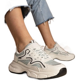 Zapatillas deportivas de mujeres blancas y verdes blanco