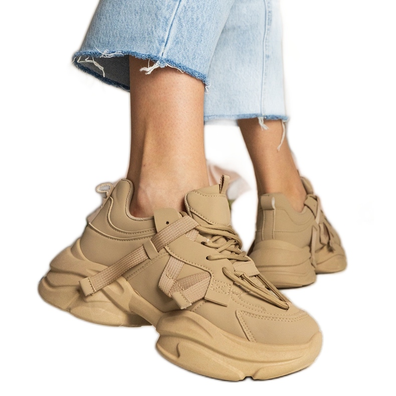 Zapatillas de deporte deportivo masivo de mujeres marrones marrón